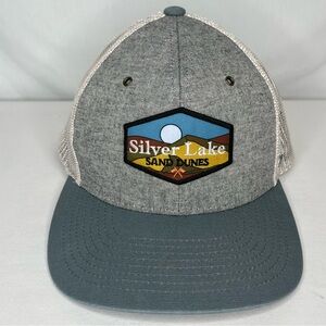 Silver Lake Sand Dunes Trucker Baseball Hat Embroidered Patch Gray/ White Zephyr